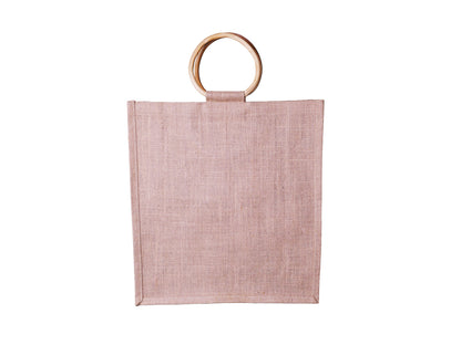 Jute Shopper with Cane Handles Large 38 × 41 × 13 cm