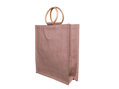 Jute Shopper with Cane Handles Large 38 × 41 × 13 cm