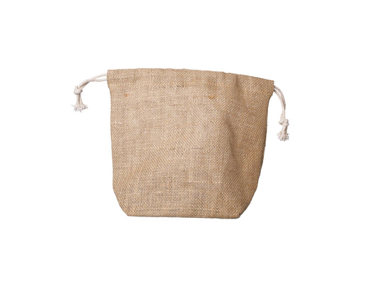 Jute Drawstring Pouch, Small 16 × 16 × 6 cm
