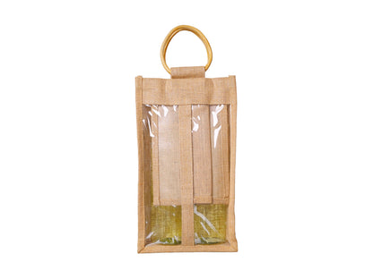 Jute Bottle Holder, Double 20 × 35 × 10 cm