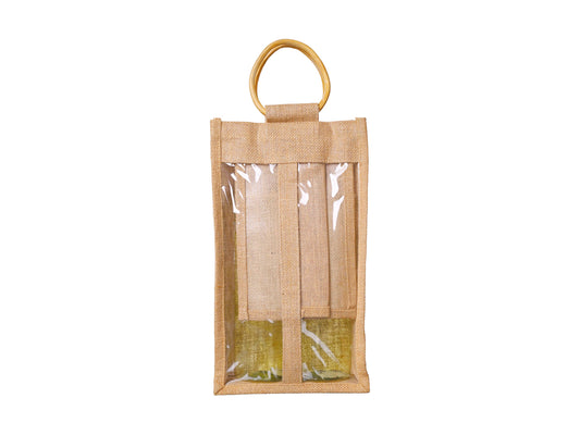 Jute Bottle Holder, Double 20 × 35 × 10 cm